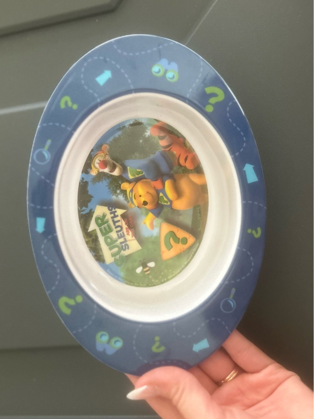Disney Winnie the Pooh Super Sleuths Bowl - Blue and White